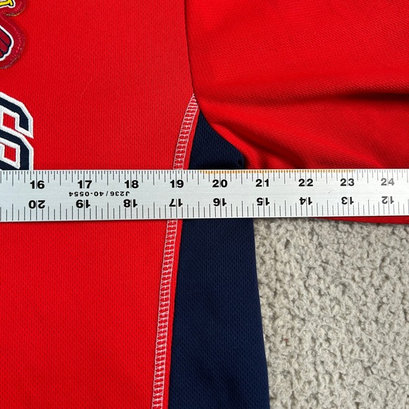 St Louis Cardinals MLB Baseball Jersey Red Blue TX3 Cool Short Sleeve Mens L - Picture 9 of 10